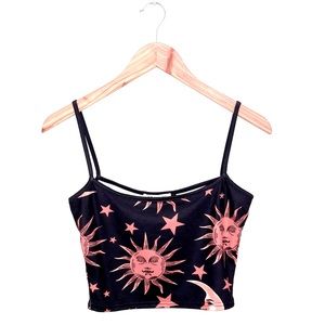 Celestial Print Crop Top
